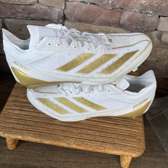 Adidas Adizero Electric White Gold Football Cleats IE4381 Mens